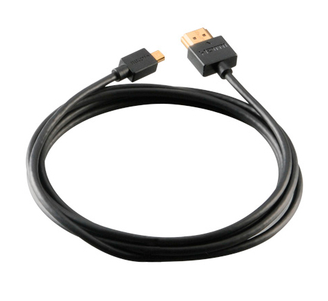 Akasa PROSLIM Super Slim 2M HDMI to Micro HDMI cable Gold plated connectors, Ethernet and 4K x 2K resolution support, *MHDMIM, *HDMIM