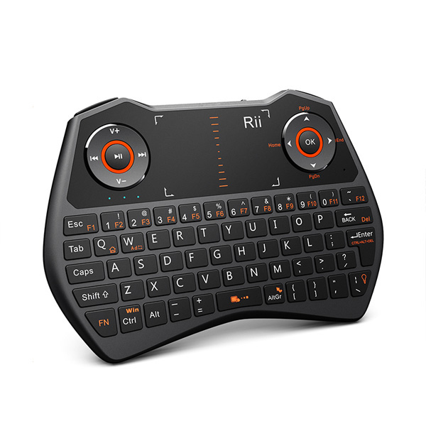 Rii i28c Mini Wireless Keyboard inc touchpad (2.4G) , backlight - black, 148 x 102 x 20mm, 450mAh accu