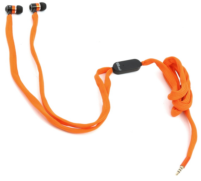 FREESTYLE SHOELACE EARPHONES + MIC FH2112 ORANGE 42779