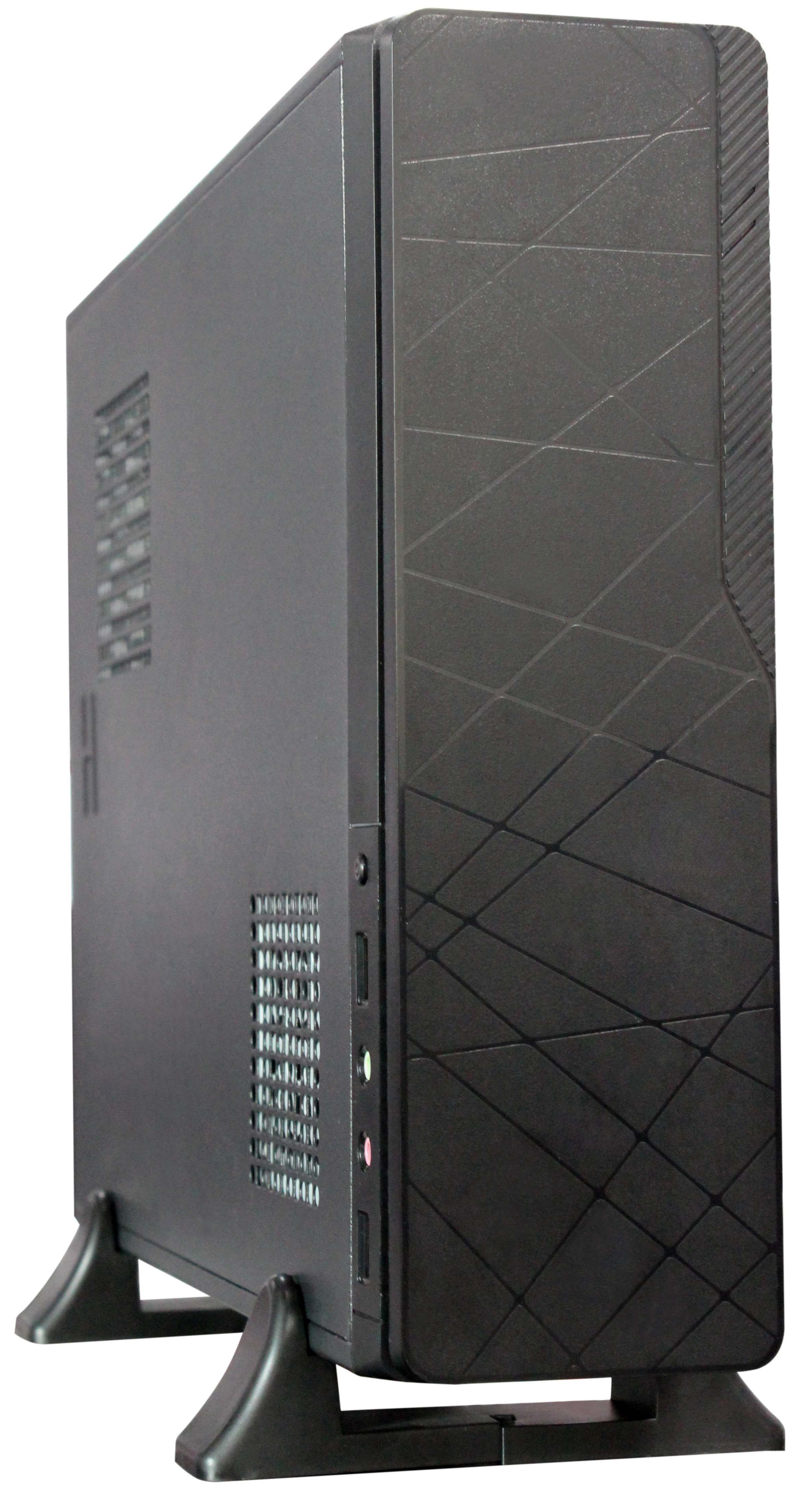 Epsilon micro-ATX mini-tower/desktop, 290(H) x 88(W) x 355(D)mm, 1x 5,25 inch, 1x 3,5 inch, zwart