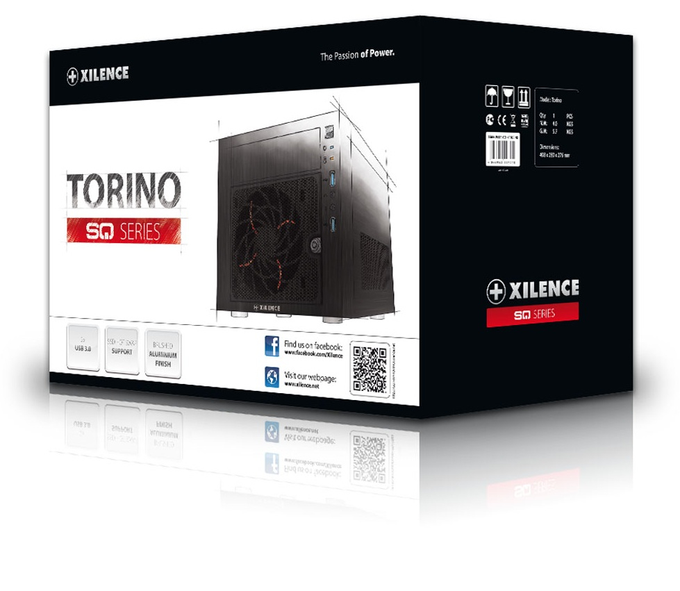 XILENCE mini ITX gaming case Torino , black, 348mm (W) x 214mm (D) x 219mm (H), 1x DVD bay, 2x 2,5inch, 2x 3,5 inch, supports 27cm Graphics card