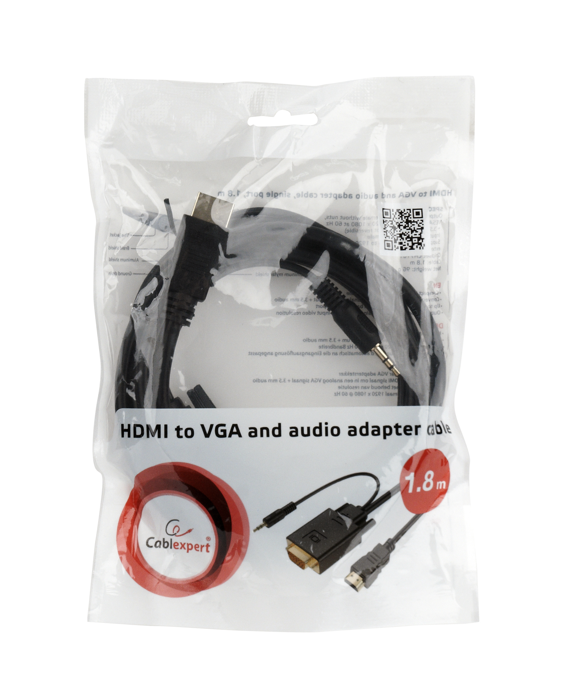 Gembird HDMI naar VGA kabel met audio, 3 meter, *VGAF, *3,5MMM, *HDMIM
