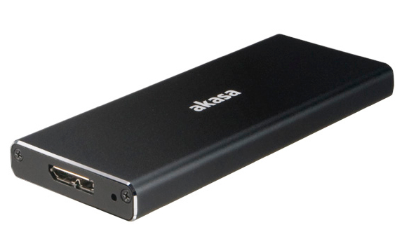 Akasa USB 3.1 Gen1 Aluminium Enclosure for M.2 (NGFF) SSD (Supports 2230, 2242, 2260 & 2280)
