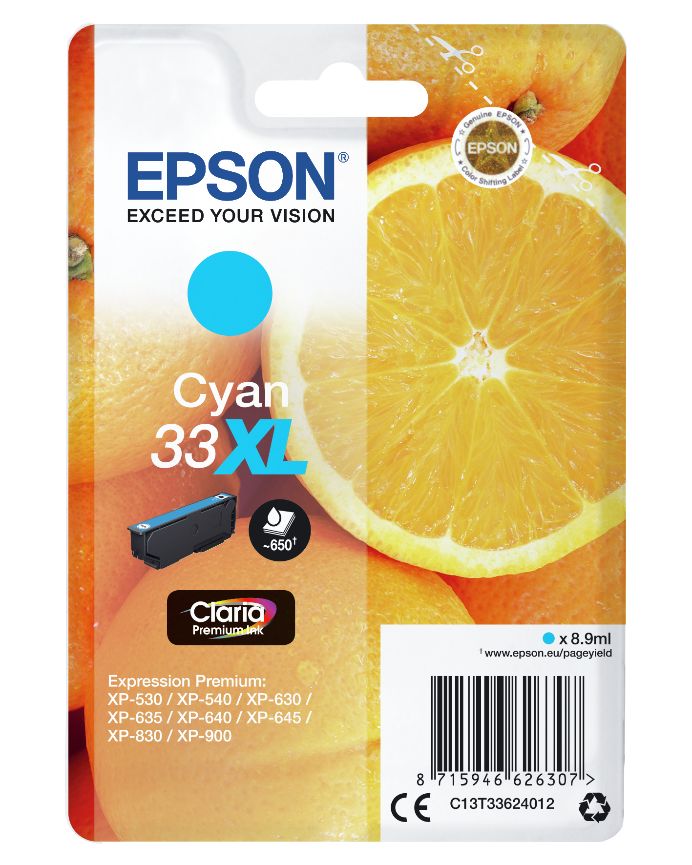 Epson T3362XL Cyaan 8,9ml (Origineel)