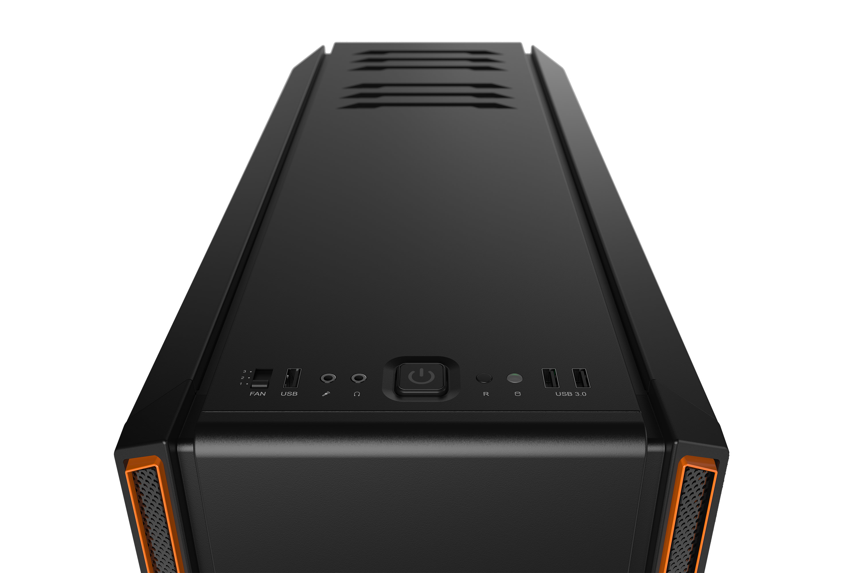 be quiet! Silent Base 601 Orange, 532 x 230 x 513, IO-panel 2x USB 3.0, 1x USB 2.0, HD Audio, 3 (7) x 3,5, 6 (14) x 2,5, inc 2x 140 mm Pure Wings 2, dual air channel cooling, 3-in-1 airintake sidepanel