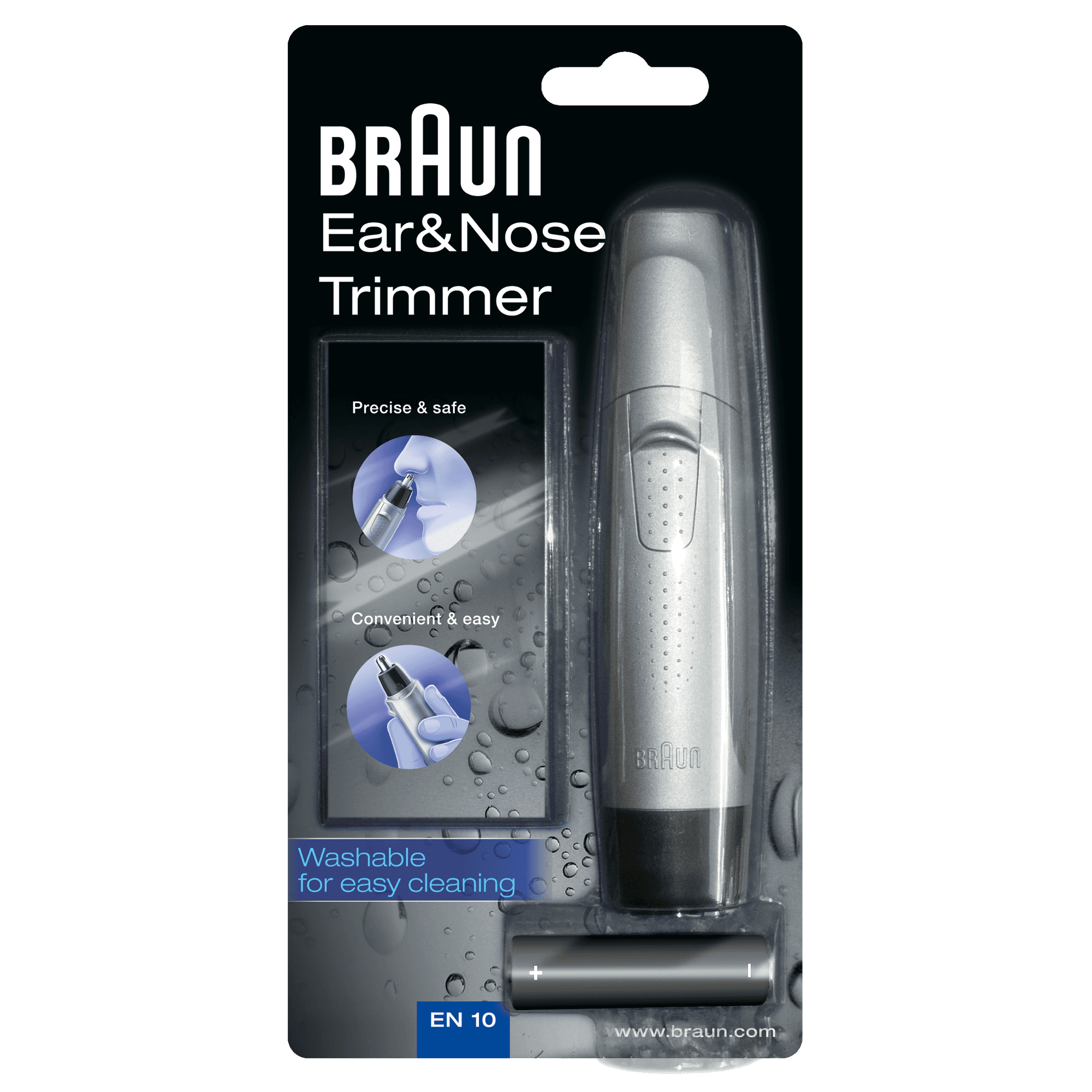 Braun Neus/Oortrimmer EN 10 Exact Series - zilver-zwart -