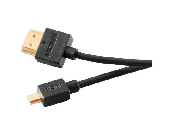 Akasa PROSLIM Super Slim 2M HDMI to Micro HDMI cable Gold plated connectors, Ethernet and 4K x 2K resolution support, *MHDMIM, *HDMIM