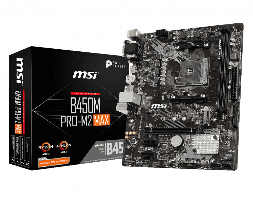 MSI B450M PRO-M2 Max, micro ATX, Socket AM4, AMD B450 - USB 3.1 Gen 1 - Gigabit LAN