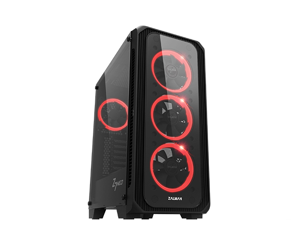 Zalman Z7 NEO, ATX Mid Tower PC Case / Pre-installed: 3 x 120mm RGB ring fan in front & / 1 x 120mm RGB ring fan in rear / Provide 7 differents colors / Support Motherboard Sync / Tempered glass at front & left side / Dimension : 420(D) x 213(W) x 46