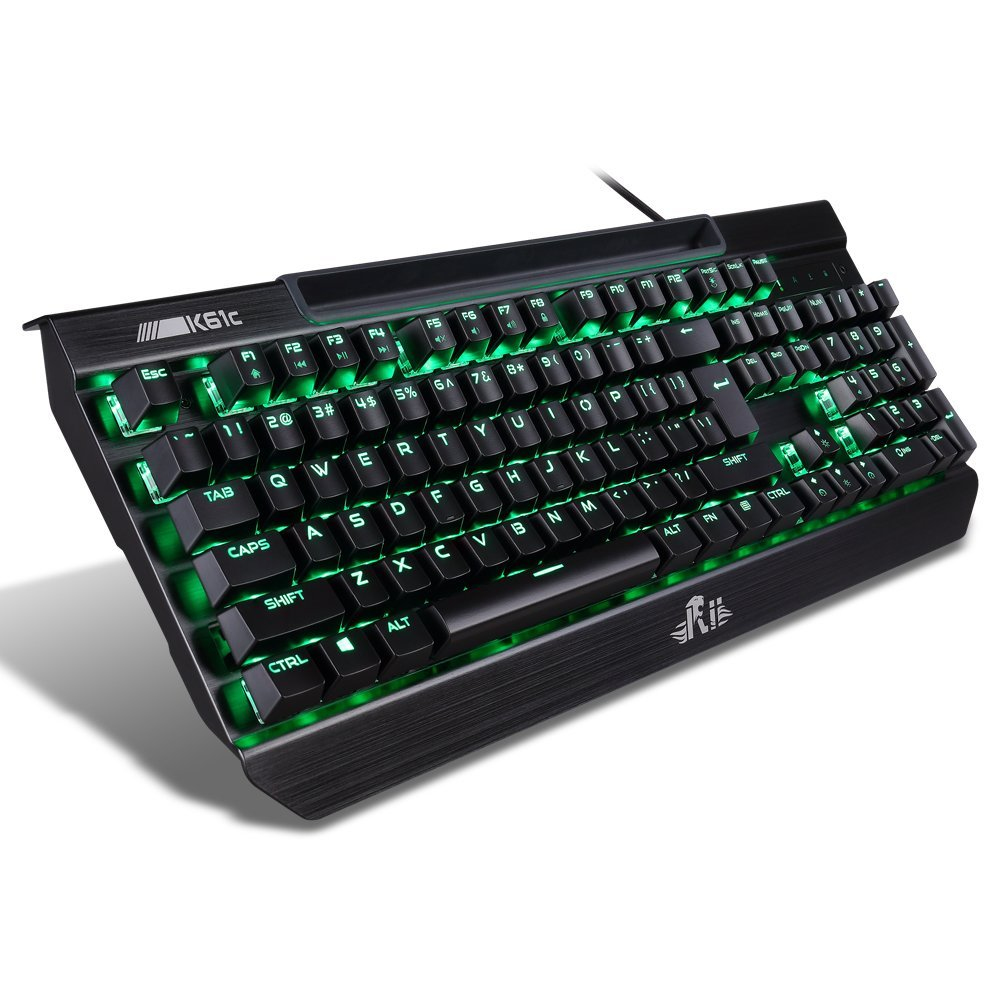 Rii K61C Mechnical Gaming Keyboard, Red LED backlight - (5 patterns) - 4 keycaps + puller