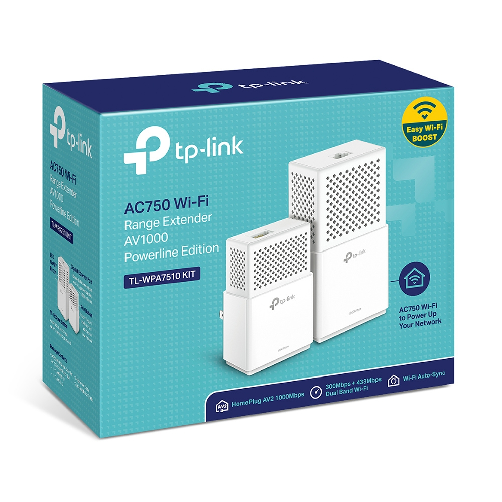 TP-Link AV1000 Gigabit Powerline ac Wi-Fi KIT 1000Mbps Powerline Dual Band Wireless Data Rate 433Mbps at 5GHz +300Mbps at 2.4GHz 802.11ac/a/b/g/n 1 Gig