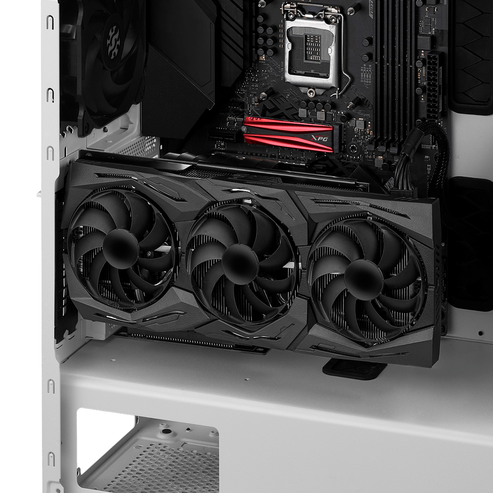 XPG DEFENDER, White, E-ATX Mid Tower, 3.5incx2, I/O: USBx2, HD Audiox1, Resetx1, Powerx1, Fan: Frontx2, Rearx1