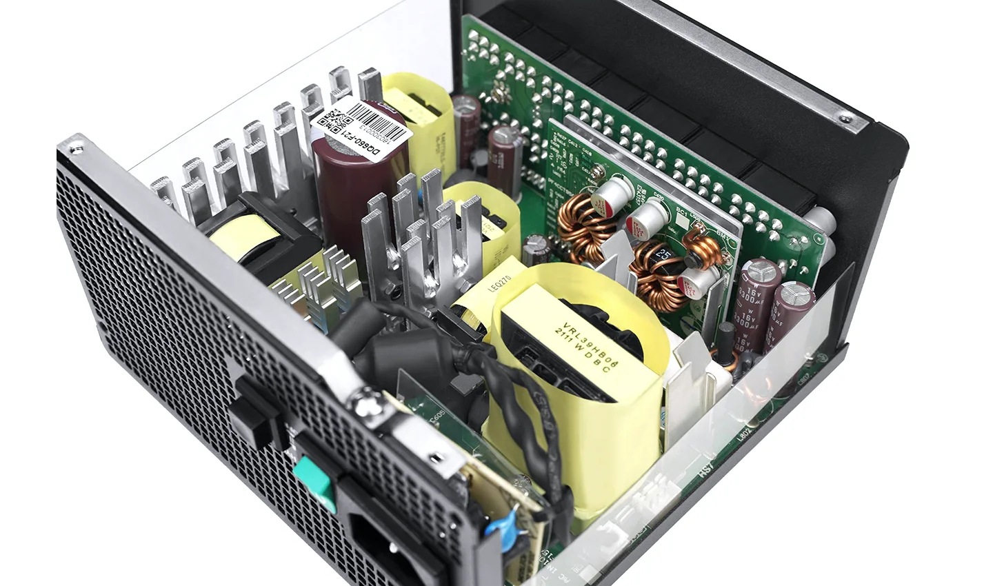 DeepCool PQ650M 650W Full Modular 80 Plus Gold Power Supply, Silent 120mm FDB Bearing Fan, Hybrid Fan Mode, Flat Black Cables, OPP/OVP/SCP/UVP/OTP/OCP, 1x 24(20+4)/1x EPS 12V 8(4+4)x2/3xPCI-E(6+2)/2x SATAx4/1xPeripheralx3, 10 Year Warranty, EU Plug