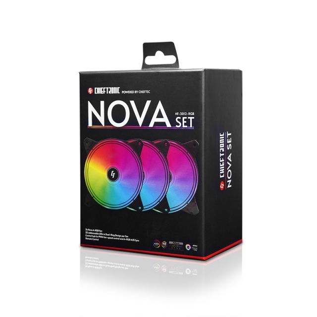 Chieftec Accessory // 3x RGB Rainbow fan+ Fan controler