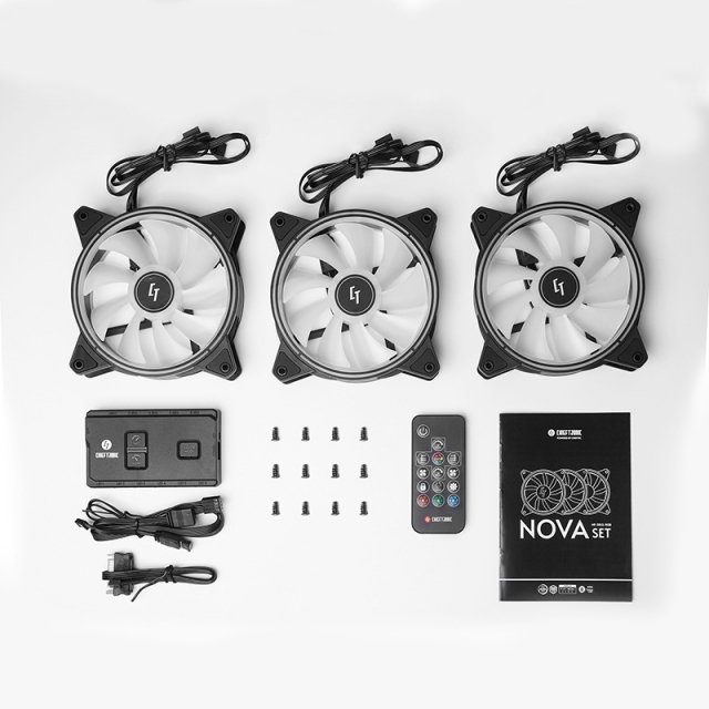 Chieftec Accessory // 3x RGB Rainbow fan+ Fan controler