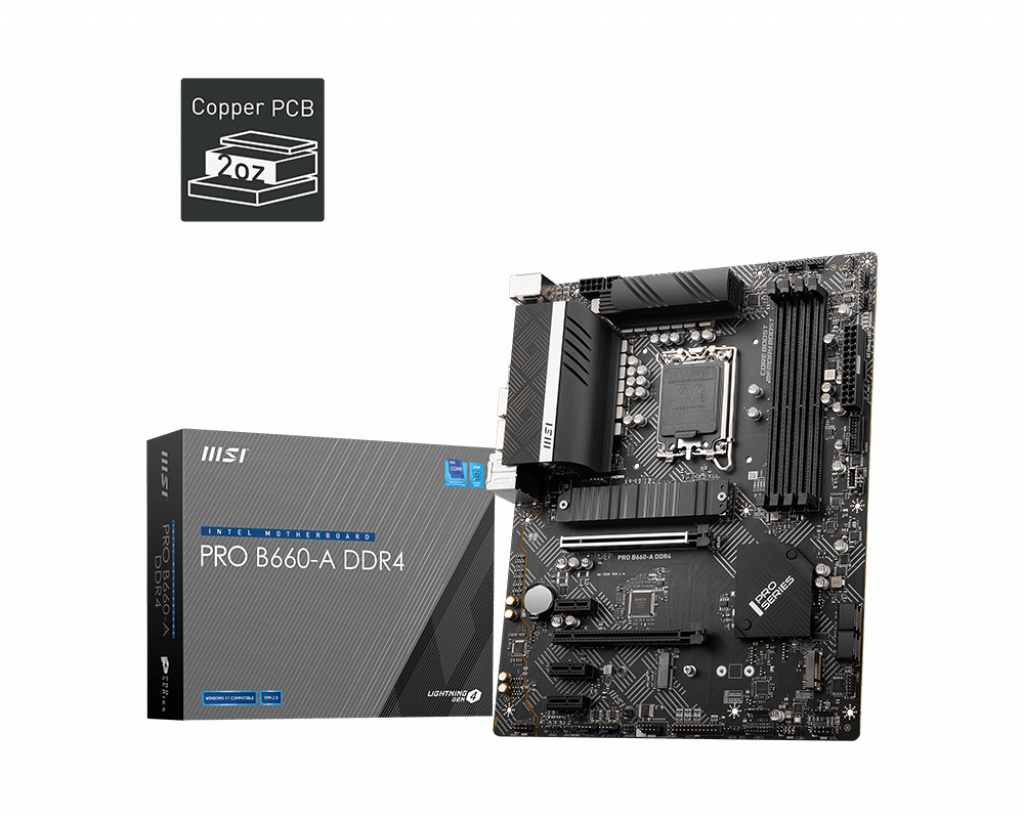MSI PRO B660-A DDR4, Intel B660 Mainboard - Sockel 1700