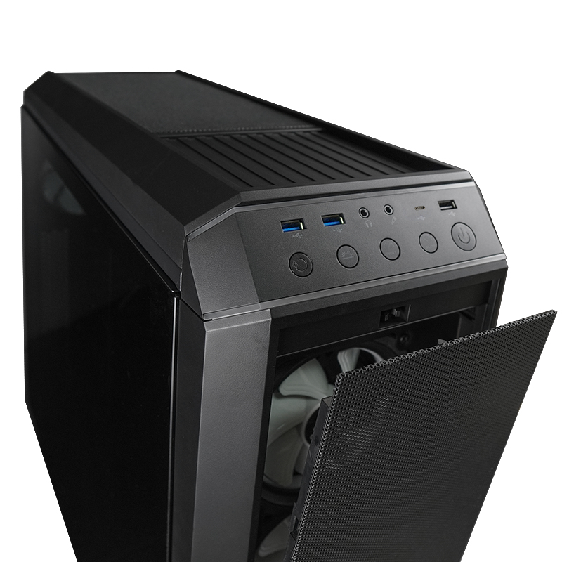 Chieftec Stallion III // Black , ATX Gaming case, T Glass, 4x RGB fan, MB sync.w/USB Type C, Mesh