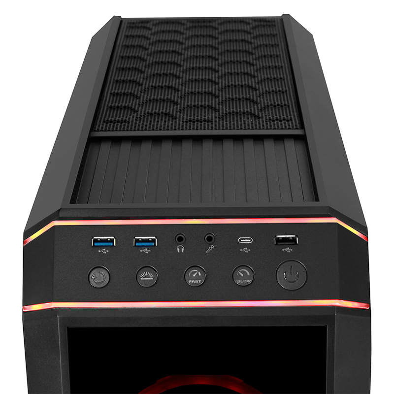 Chieftec Stallion II // Black , ATX Gaming case, T Glass, 4x RGB fan, MB sync.w/USB Type C