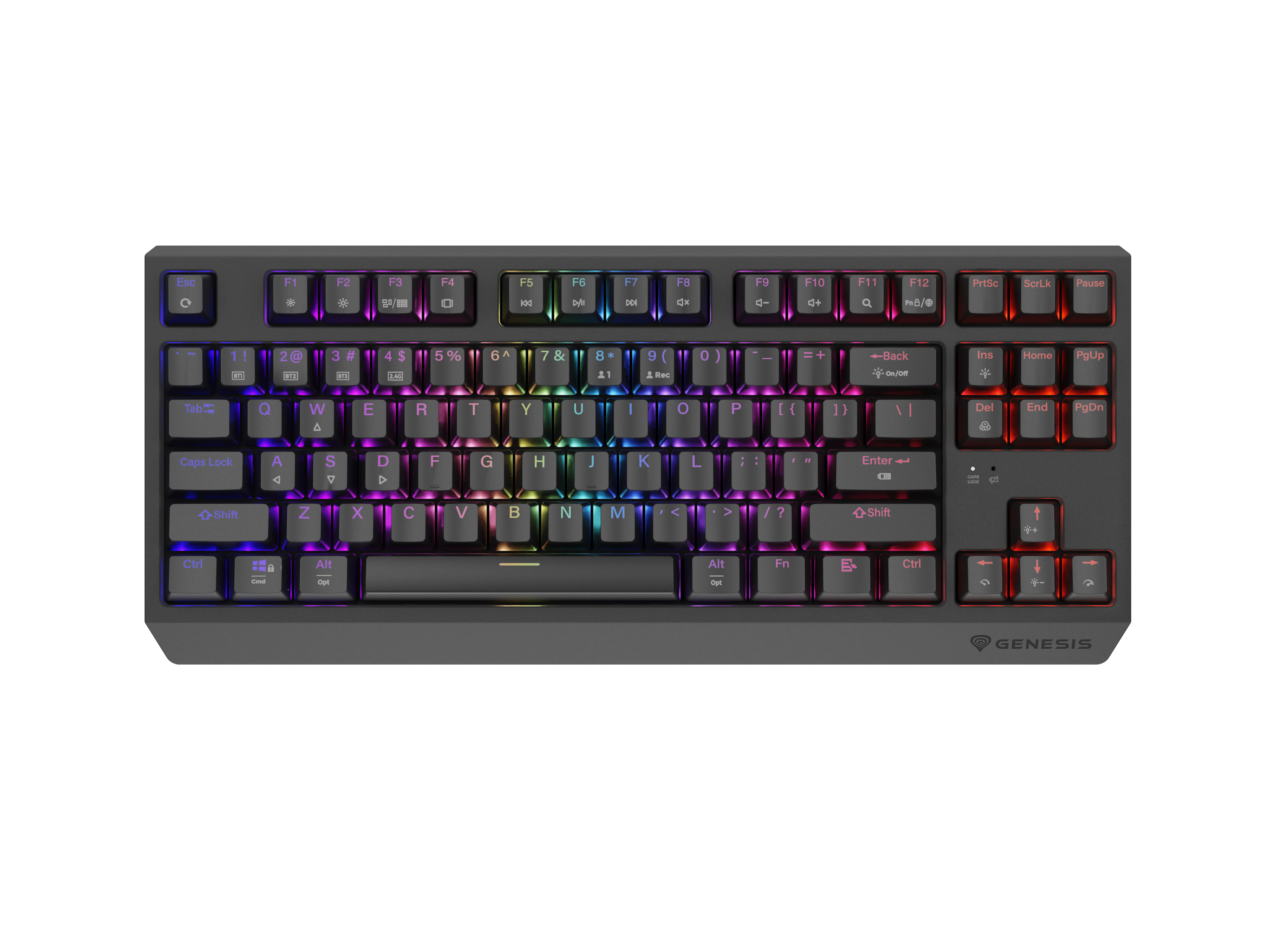 Genesis Gaming Keyboard Genesis Thor 230 TKL Wireless Us Black RGB Mechanical Outemu Red