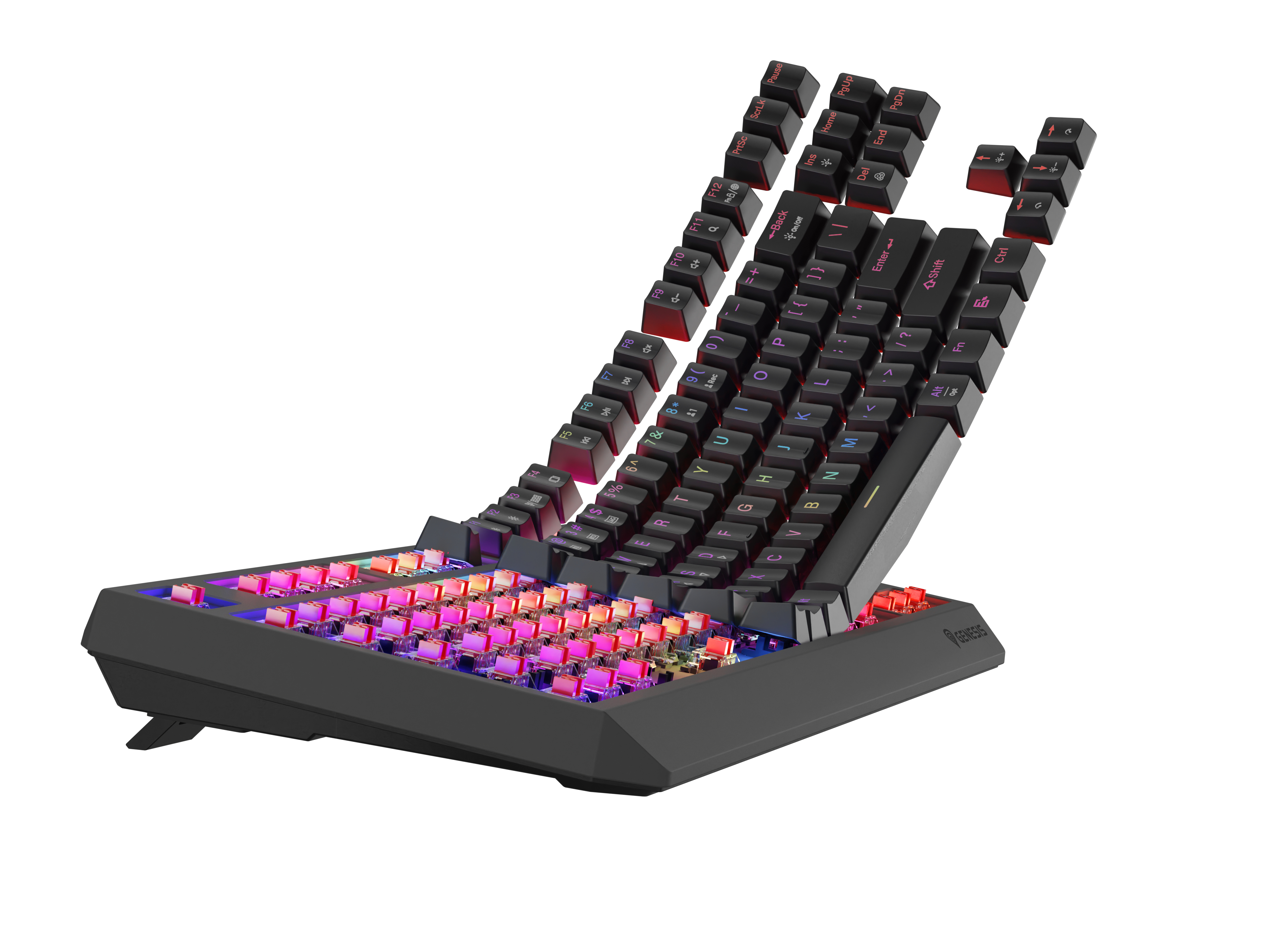 Genesis Gaming Keyboard Genesis Thor 230 TKL Wireless Us Black RGB Mechanical Outemu Red