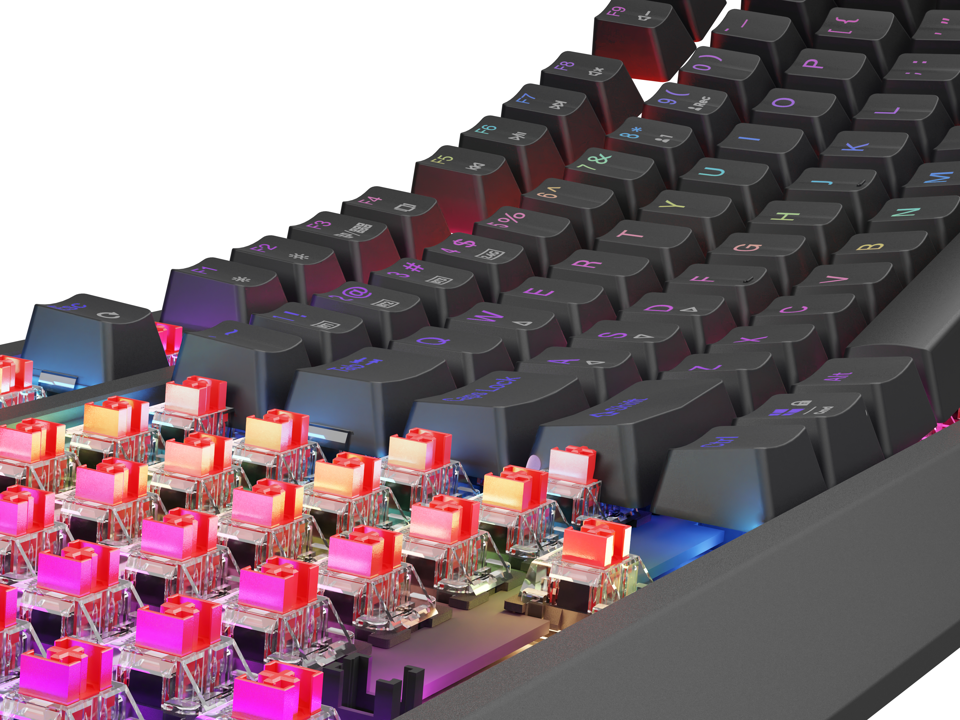 Genesis Gaming Keyboard Genesis Thor 230 TKL Wireless Us Black RGB Mechanical Outemu Red