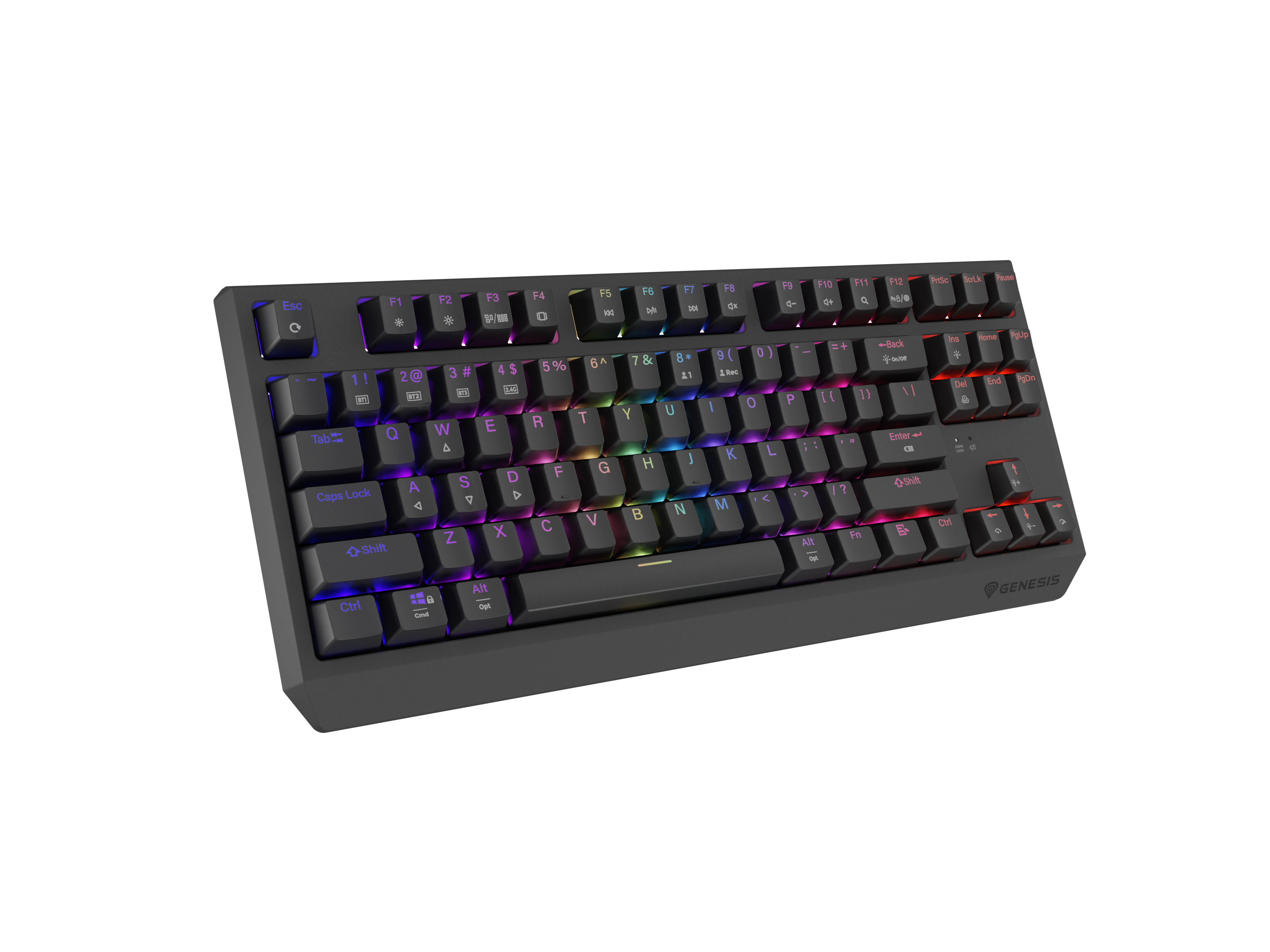 Genesis Gaming Keyboard Genesis Thor 230 TKL Wireless Us Black RGB Mechanical Outemu Red