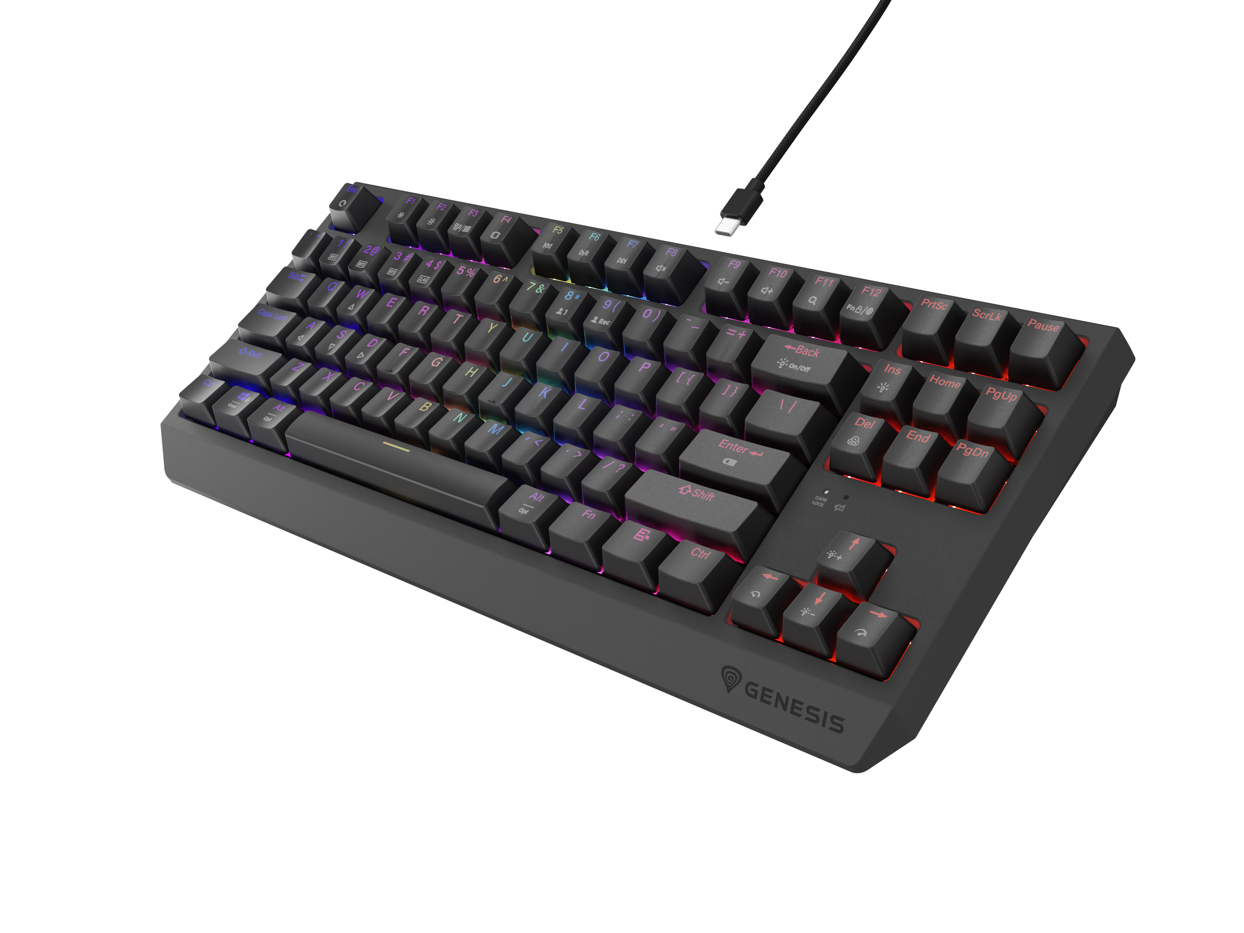 Genesis Gaming Keyboard Genesis Thor 230 TKL Wireless Us Black RGB Mechanical Outemu Red