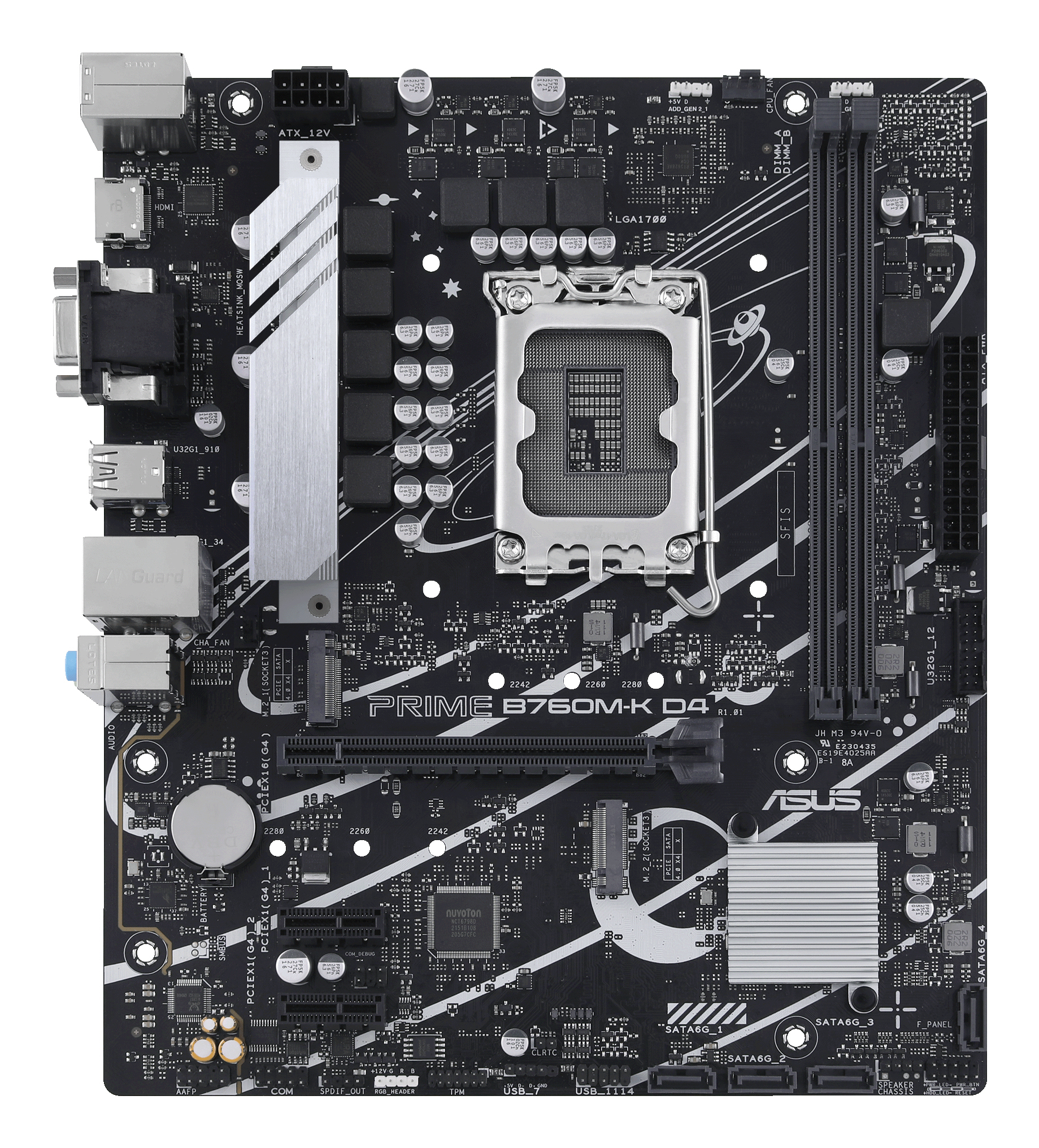 ASUS PRIME B760M-K D4 LGA1700 microATX MB 2xDDR4 4xSATA 2xM.2 1xD-Sub 1xHDMI 2.0