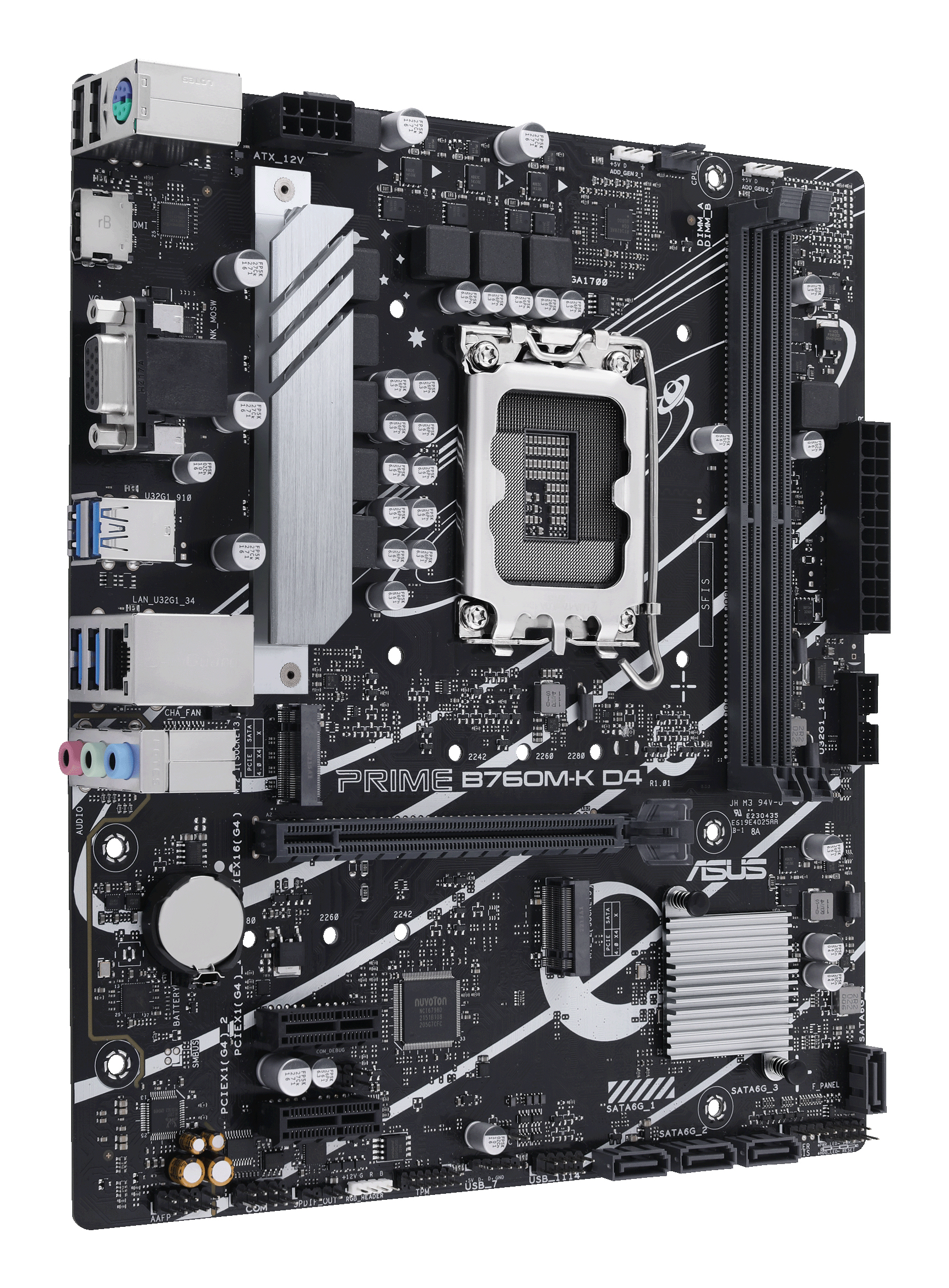 ASUS PRIME B760M-K D4 LGA1700 microATX MB 2xDDR4 4xSATA 2xM.2 1xD-Sub 1xHDMI 2.0