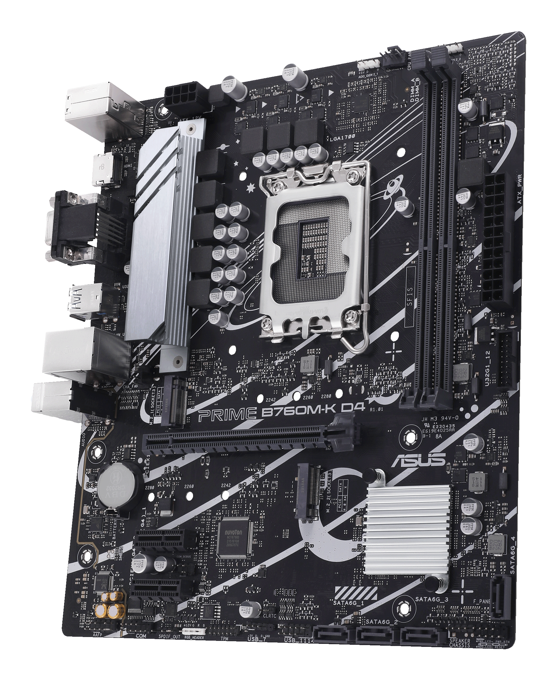ASUS PRIME B760M-K D4 LGA1700 microATX MB 2xDDR4 4xSATA 2xM.2 1xD-Sub 1xHDMI 2.0