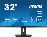 IIYAMA XUB3293UHSN-B5 32inch IPS 3840x2160 UHD 1000:1 350cd/m2 4ms HDMI DP USB-C Dock Speakers LAN 65W PD 15cm Height Adj. Stand