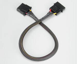 Akasa 4pin Molex PSU Cable extension - 30cm, *MOLEXM, *MOLEXF