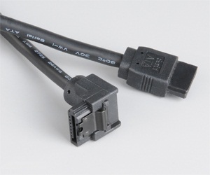 Akasa sata 3.0, 6gb/s, black rounded cable 100cm with right angle secure latch and straight connectors, *MBM, *SATAM