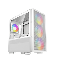 DeepCool CH560 WH ATX Airflow case, 3x Pre-Installed 140mm ARGB Fans, Hybrid Mesh/Tempered Glass Side Panel, Magnetic Top Mesh Filter, Type-C, USB 3.0, White