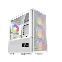 DeepCool CH560 DIGITAL ATX Airflow case, Dual Status Display, 3x Pre-Installed 140mm ARGB Fans, Hybrid Mesh/Tempered Glass Side Panel, Magnetic Top Mesh Filter, Type-C, USB 3.0, White