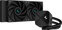 DeepCool LS520S Zero Dark 240mm all black Water Cooler, 2x FC120 120mm PWM High Performance Fan, sockets: Intel: LGA2066/2011-v3/2011/1700/1200/1151/1150/1155 AMD: AM5/AM4