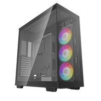 DeepCool CH780 ATX+ Black Panoramic case, Dual Chamber Configuration, Trinity 140mm ARGB Fans, Tempered Glass Panels, Vertical Mount and Gen 4 Riser Cable, ,Type-C, 4x USB 3.0