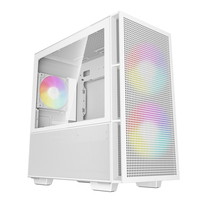 DeepCool CH360 WH mATX Airflow case, 2x Pre-Installed 140mm ARGB Fans, 120mm ARGB rear fan, Hybrid Mesh/Tempered Glass Side Panel, Magnetic Mesh Filter, Type-C, USB 3.0, White