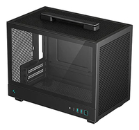 DeepCool CH160 Mini-ITX PC Case, High Airflow Mesh Panels, Full-Sized Air Cooler Support, Direct Insert GPU Capable, Flexible Drive and PSU Compatibility, Black