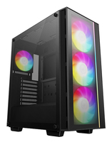 DeepCool MATREXX55 V4 C Premium ATX case, Tempered Glass Front Panel, 3x Pre-Installed Front 140mm PWM ARGB Fans, Tempered Glass Side Panel, Magnetic Top Mesh Filter, Type-C, USB 3.0, Black