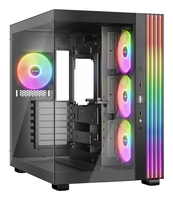 be quiet! Light Base 600 LX Black Panoramic tempered glass ATX Case, 2x 360mm Radiator Support, 450 x 305 x 435, front ARGB strip, MB with backconnector support, 2 x ARGB+fan hub, Side 3 x Light Wings LX Reversed 120mm PWM, Rear 1 x Light Wings LX 120mm