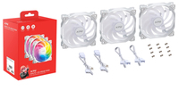 XPG VENTO 120 ARGB PWM 3 Pack, White, Rifle Bearing, 120mm Fan, 4-Pin PWM, Speed: 300-1850 RPM, Max Air Flow: 50.27 CFM, Fan Noise: 24 dBA