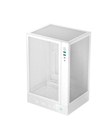 DeepCool CH170 DIGITAL WH Mini-ITX PC Case, Multi-data Screen Base, High Airflow Mesh Panels, Full-Sized Air Cooler Support, 240mm AIO Support, Direct Insert GPU Capable, Flexible Drive and PSU Compatibility, White