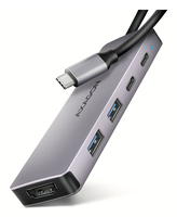 AXAGON HMC-5H60 USB 5Gbps hub, 2x USB-A, 1x USB-C, HDMI 4k/60Hz, PD 100W, USB-C cable