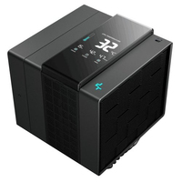 DeepCool ASSASSIN IV VC VISION Premium CPU Air Cooler, Dual-Tower, Vapor Chamber, Quad-segmented Dashboard Display, 120/140mm FDB Fan Configuration, 7 Copper Heat Pipes, Quiet/Peformance Mode Switch, Black