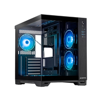 Chieftec Visio // Black, ATX Gaming Dual-Chamber Cube, T Glass side-door & front panel,  6x A-RGB fan