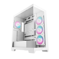 DeepCool CG580 4F WH ATX Panoramic case, Single Chamber Configuration, Tempered Glass Panels, Pre-Installed 4x120mm PWM ARGB Fans,Type-C Port, 2x USB 3.0, White