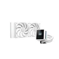 DeepCool MYSTIQUE 240 WH LCD Liquid Cooler 240mm 5th Gen Pump 3400RPM AIO 2.8 640x480 TFT LCD Screen Anti-Leak Tech FT12 SE PWM Fans, White