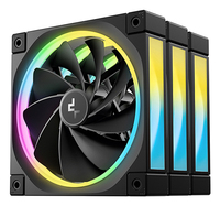 DeepCool FL12R 3IN1, 120mm High-Performance Reversed ARGB Gen 2 Fans, Daisy Chain, 8-pin Cable, PWM, Fluid Dynamic Bearing, PBT, 3 pack, ARGB Halo