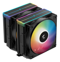 DeepCool AG620 BK ARGB V2 ARGB CPU Air Cooler, Dual-Tower, 120mm ARGB Hydro Bearing Fan, All-Black Design, 6 Copper Heat Pipes, ARGB Top Panel, CTT2.0